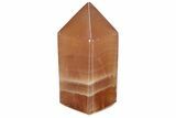 Polished, Banded Honey Calcite Obelisk #217038-1